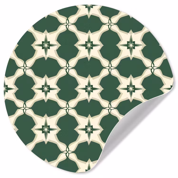 Behangcirkel - Tegel - Klassiek - Groen — 1