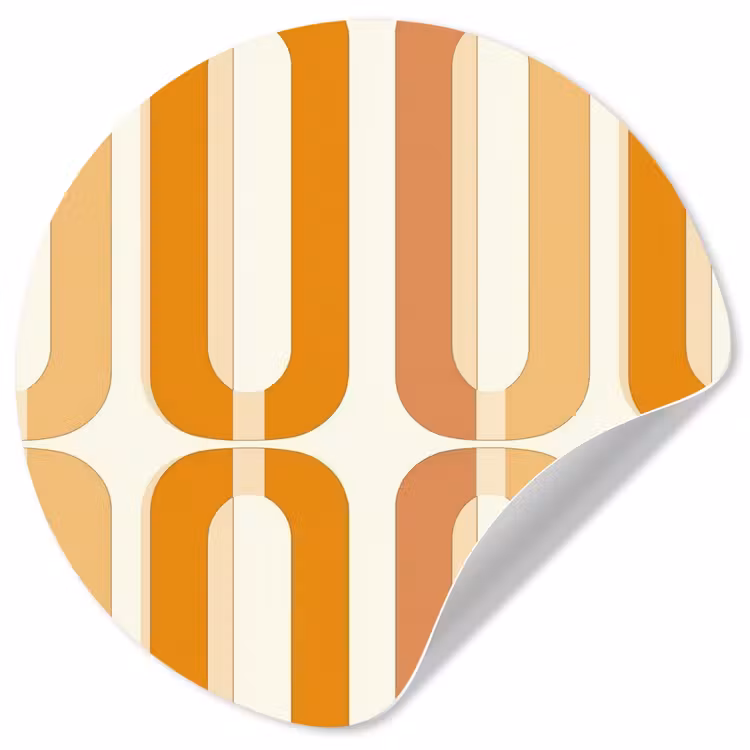 Behangcirkel - U-vorm - Retro - Oranje — 1