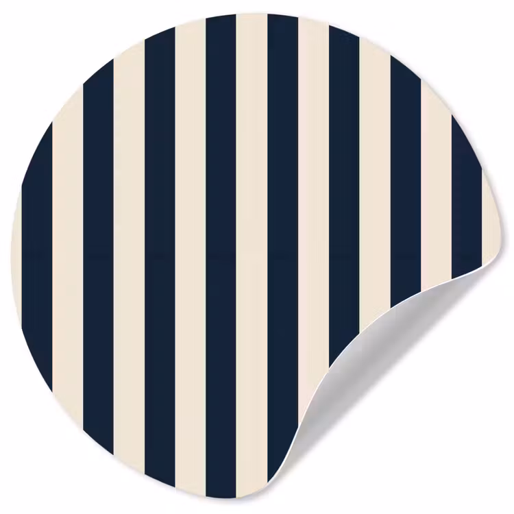Behangcirkel - Verticale strepen - Blauw - Crème — 1