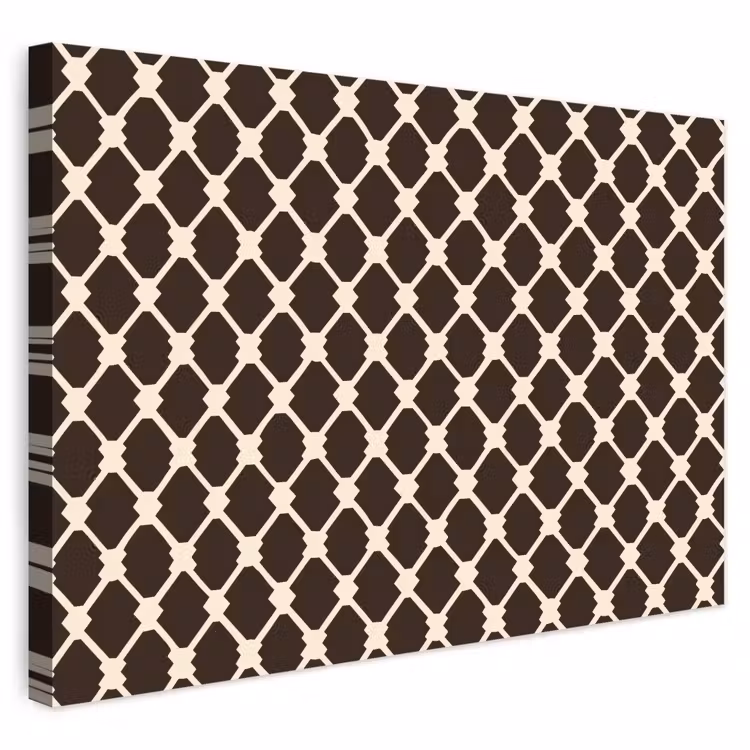 Buiten canvas - Bruin - Ruitpatroon - Geometrisch — 1
