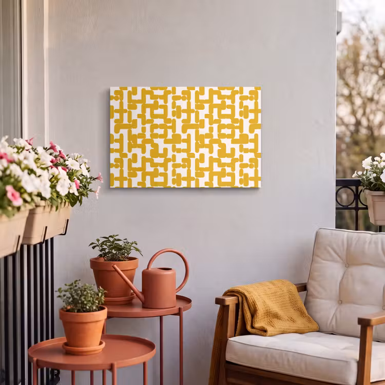 Buiten canvas - Geel - Beige - Patroon — 4