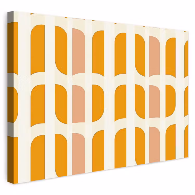 Buiten canvas - Geometrisch - Patroon - Geel - Roze — 1