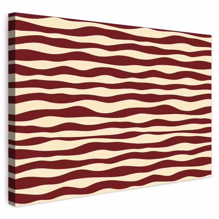 Buiten canvas - Golven - Rood - Patroon - Crème — 1