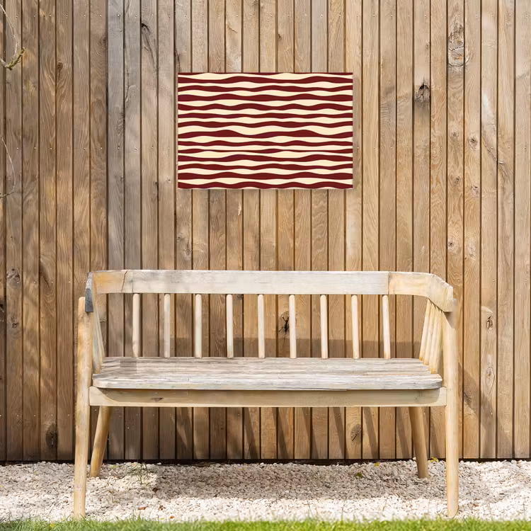 Buiten canvas - Golven - Rood - Patroon - Crème — 3
