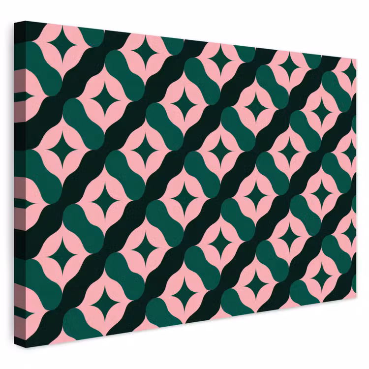 Buiten canvas - Groen - Roze - Retro - Sterren — 1