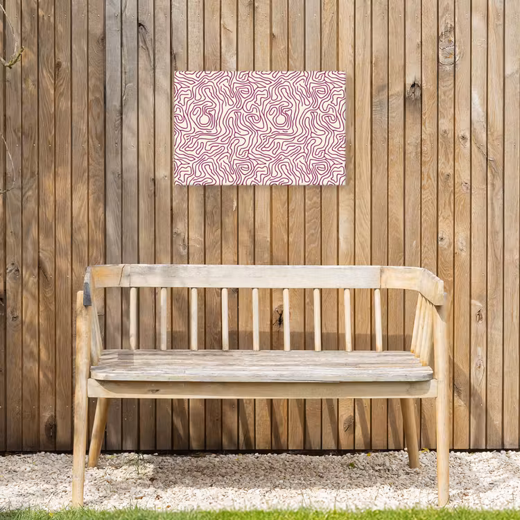 Buiten canvas - Kronkelende lijn - Magenta - Crème — 3