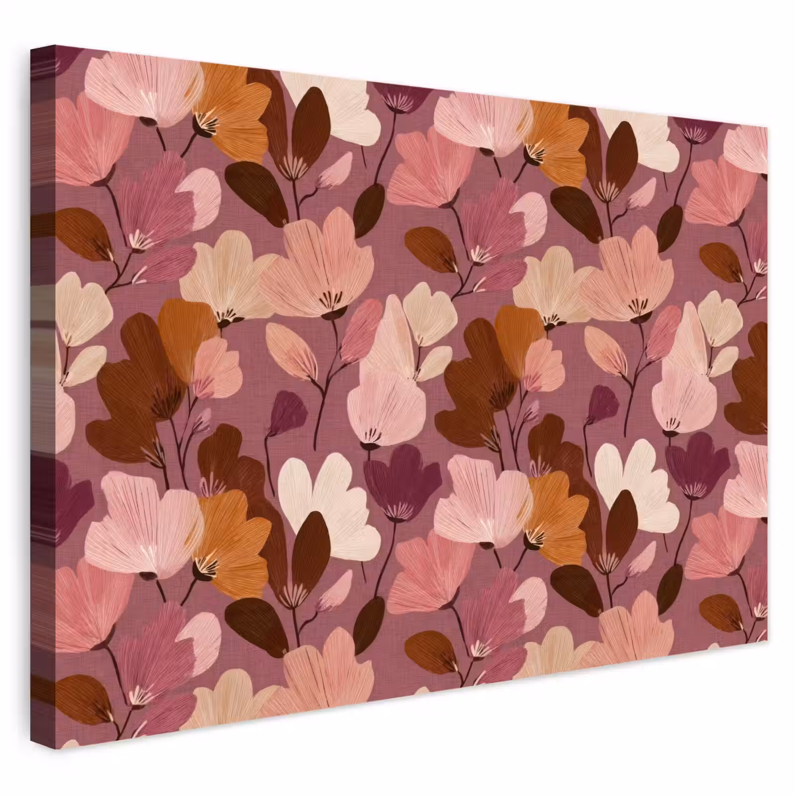 Buiten canvas - Bloem - Patroon - Roze — 1