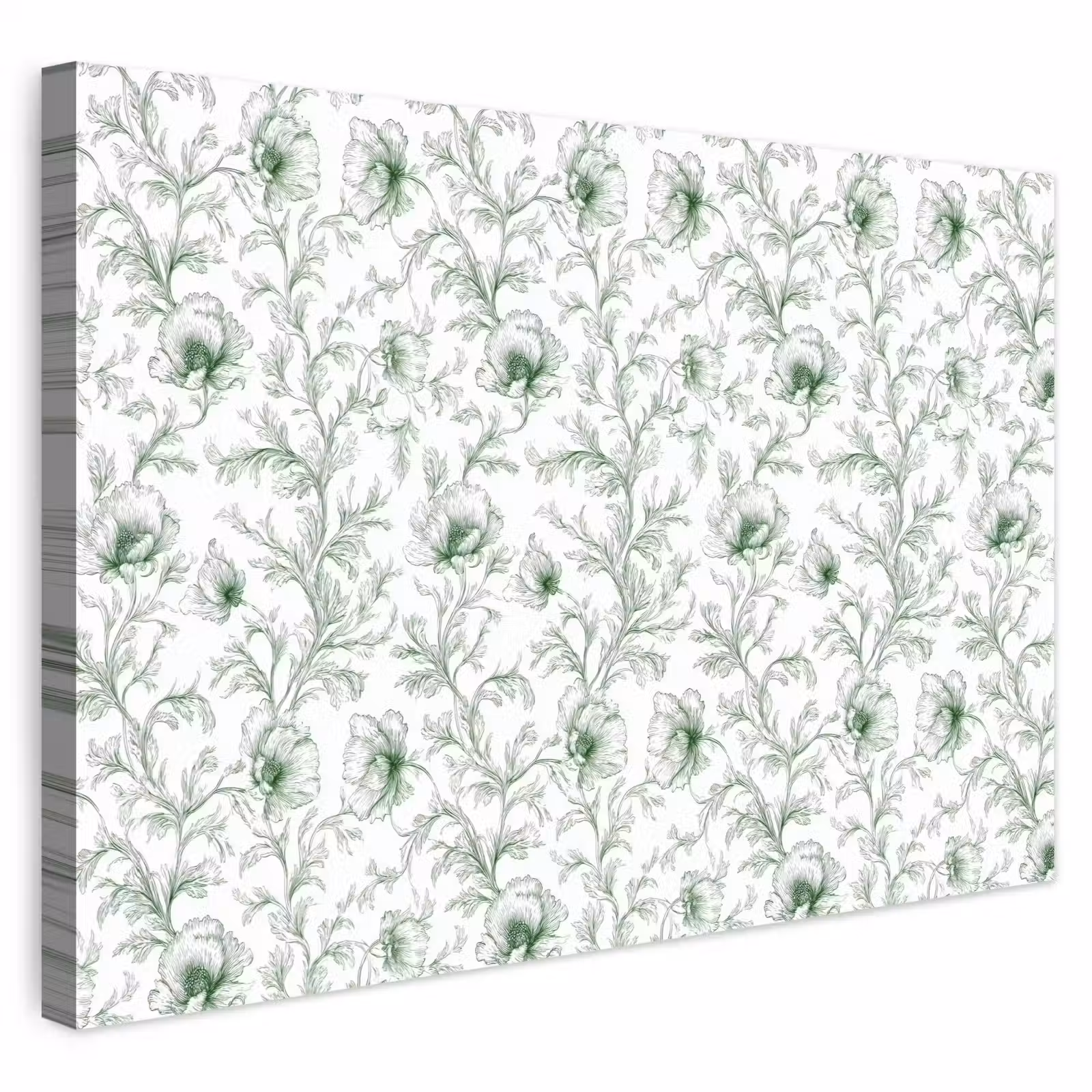 Buiten canvas - Bloemen - Getekend - Groen — 1