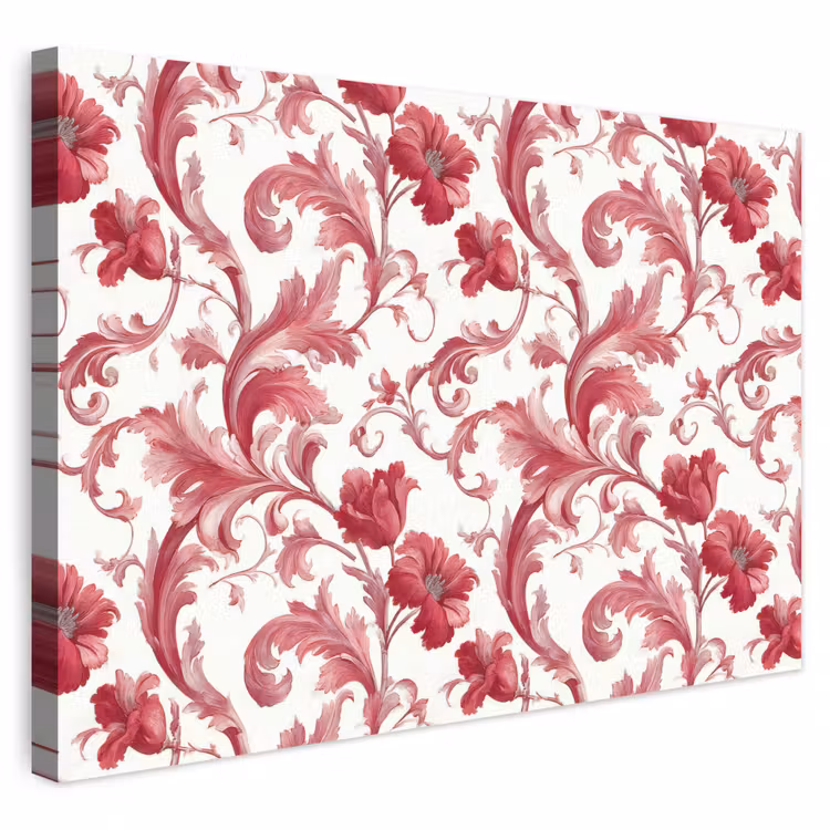 Buiten canvas - Barok - Patroon - Rood — 1