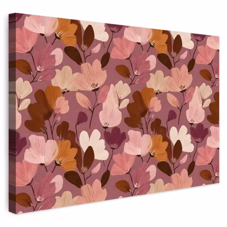 Buiten canvas - Bloem - Patroon - Roze — 1