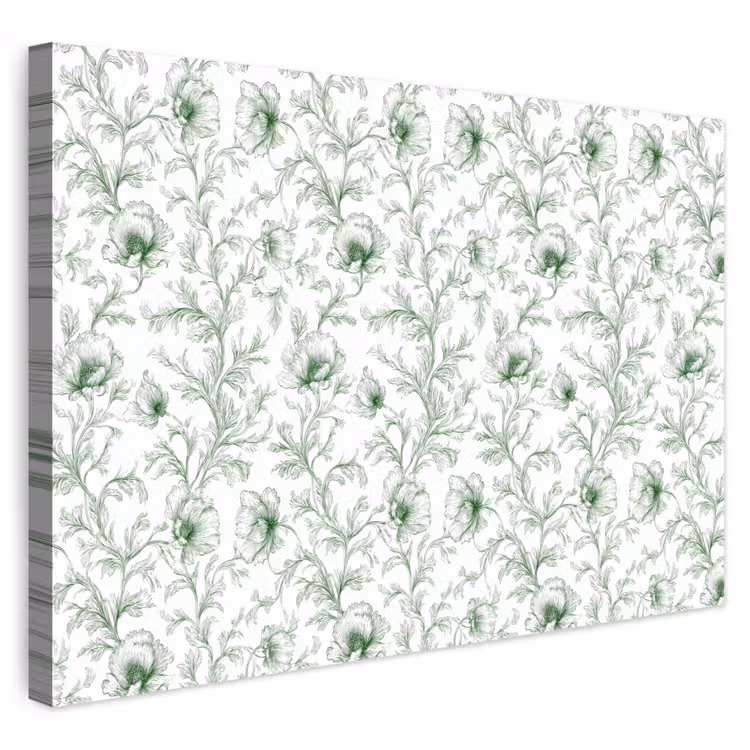 Buiten canvas - Bloemen - Getekend - Groen — 1
