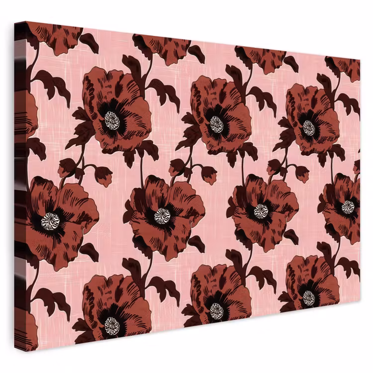 Buiten canvas - Bloemen - Retro - Rood — 1