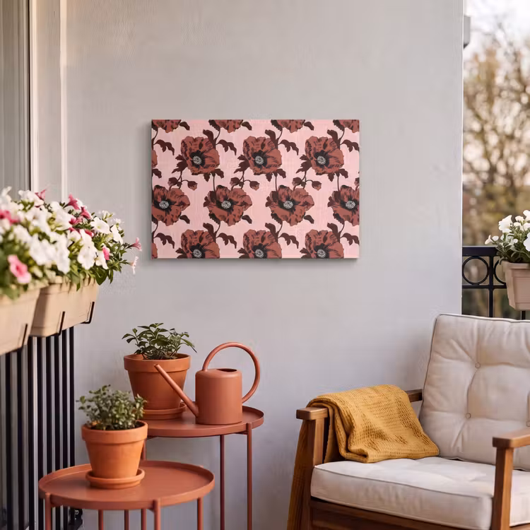 Buiten canvas - Bloemen - Retro - Rood — 4