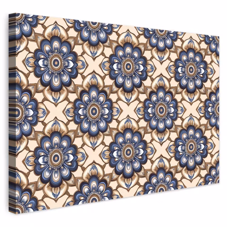 Buiten canvas - Floraal - Ornament - Blauw — 1