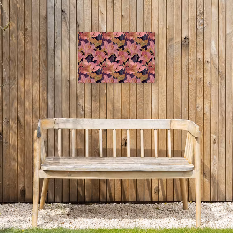 Buiten canvas - Lelies - Patroon - Roze - Goud — 3