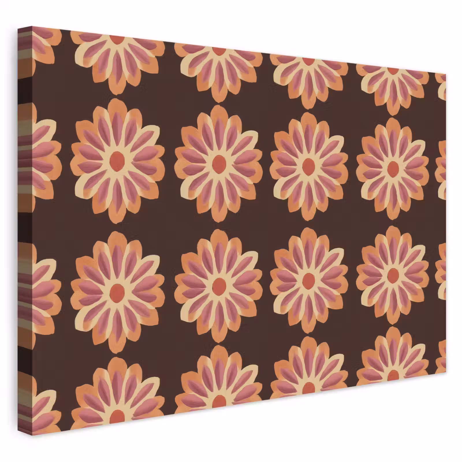 Buiten canvas - Bloemen - Patroon - Bruin — 1