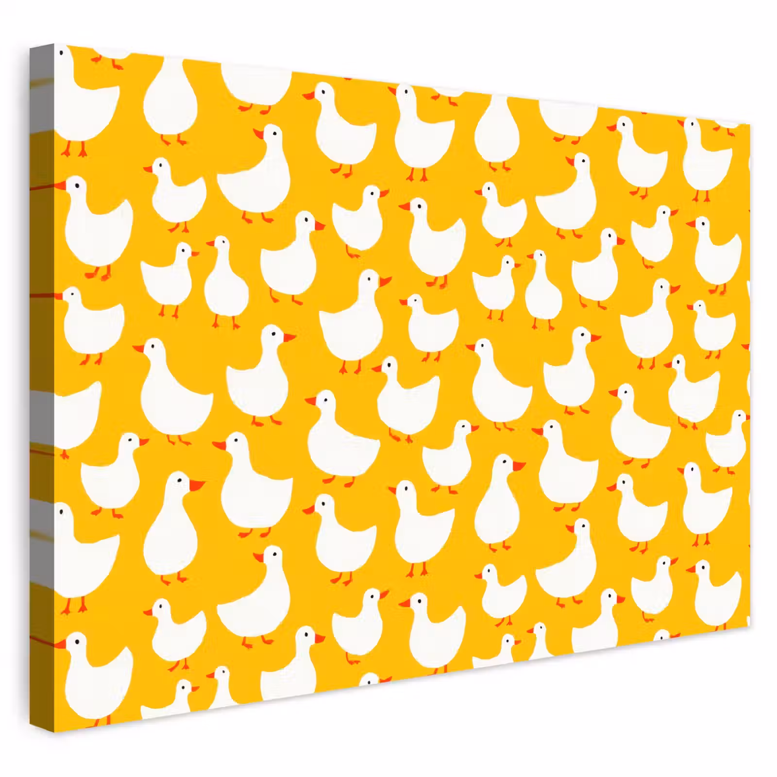 Buiten canvas - Eendjes - Patroon - Geel — 1