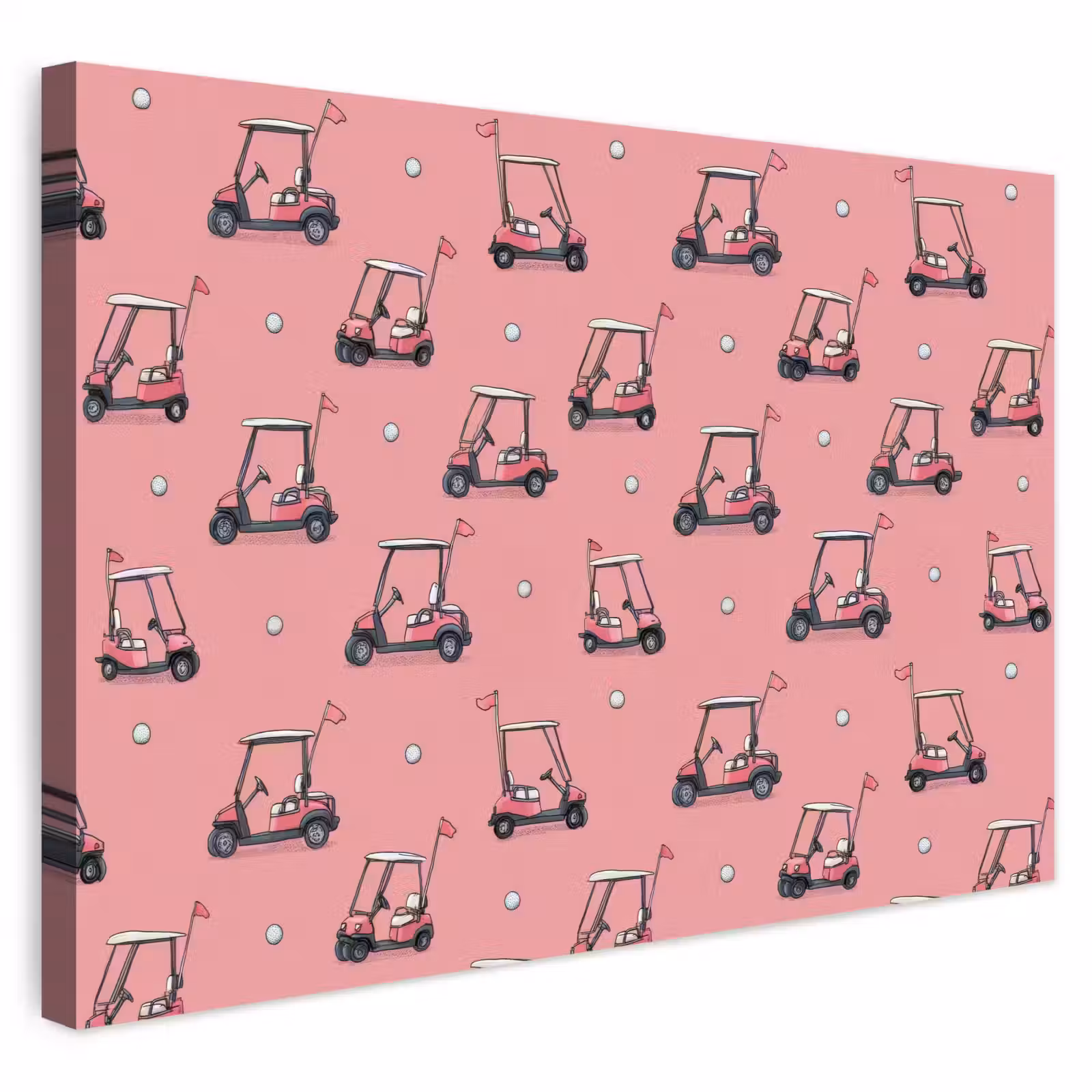 Buiten canvas - Golfkar - Retro - Roze — 1