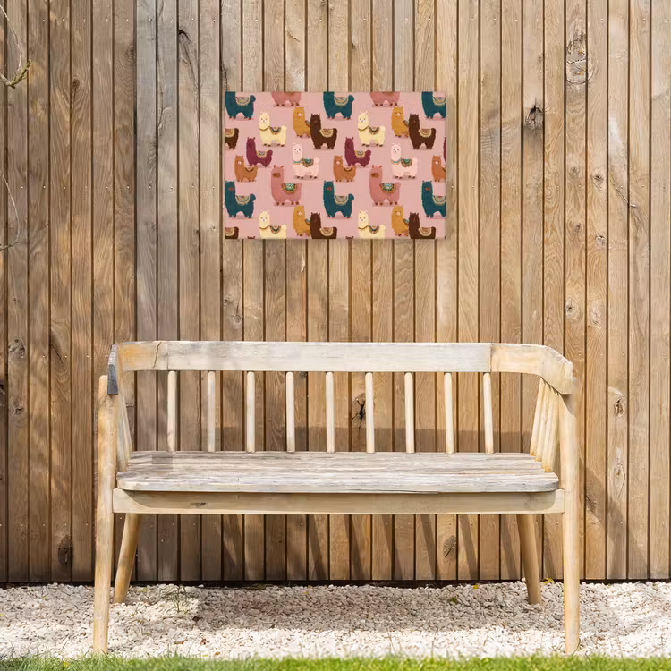 Buiten canvas - Alpaca's - Patroon - Kleurrijk — 3