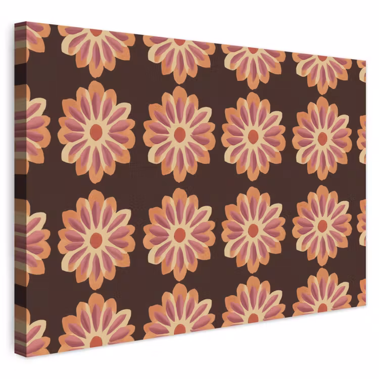 Buiten canvas - Bloemen - Patroon - Bruin — 1