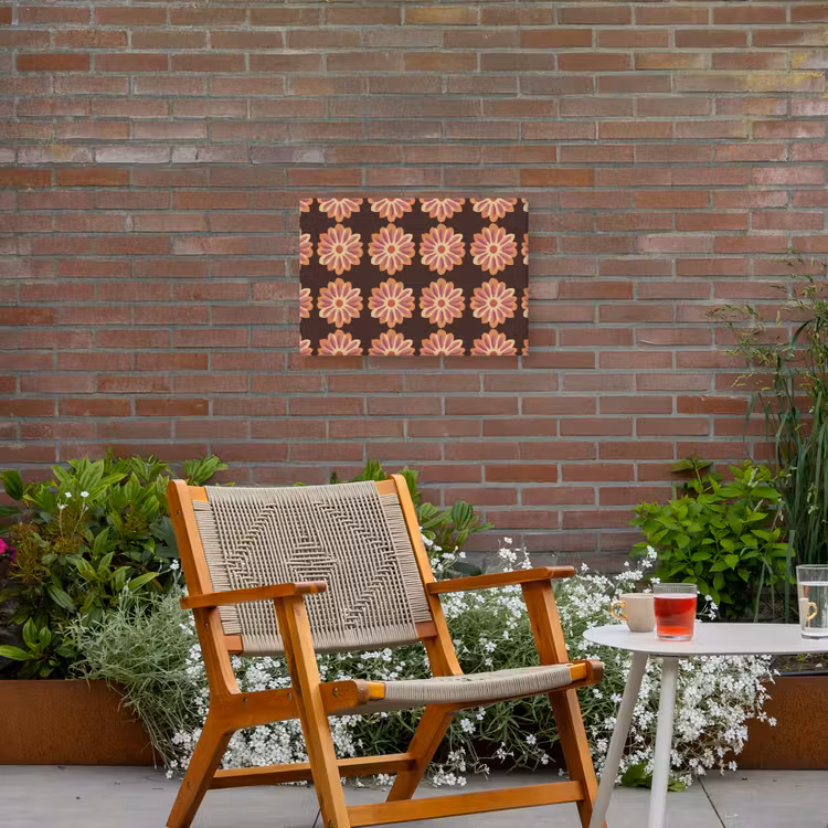Buiten canvas - Bloemen - Patroon - Bruin — 2