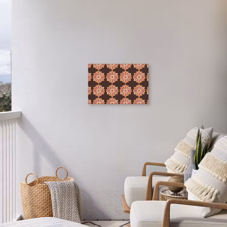 Buiten canvas - Bloemen - Patroon - Bruin — 4