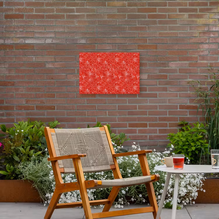 Buiten canvas - Bloemen - Patroon - Rood — 2