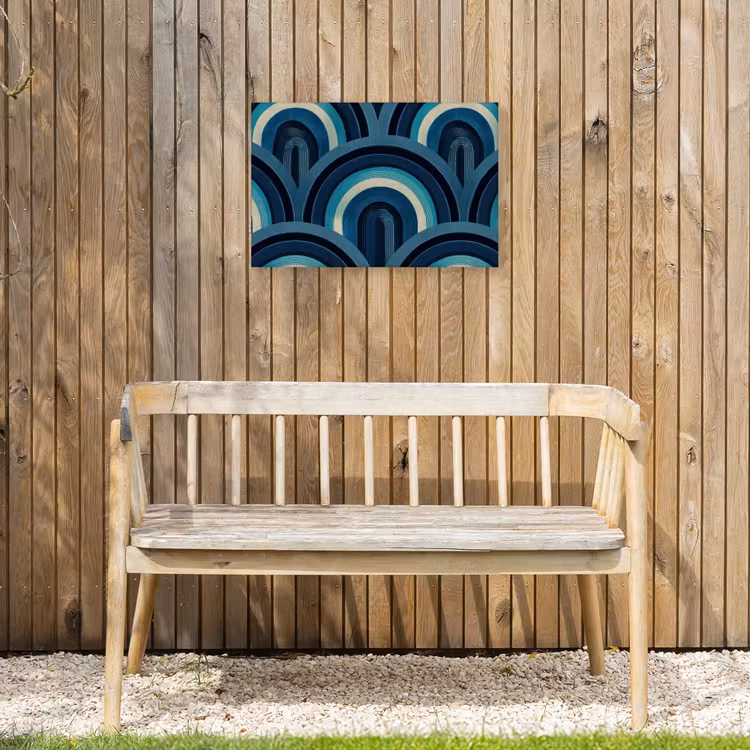 Buiten canvas - Bogen - Geometrisch - Patroon - Blauw - Retro — 3