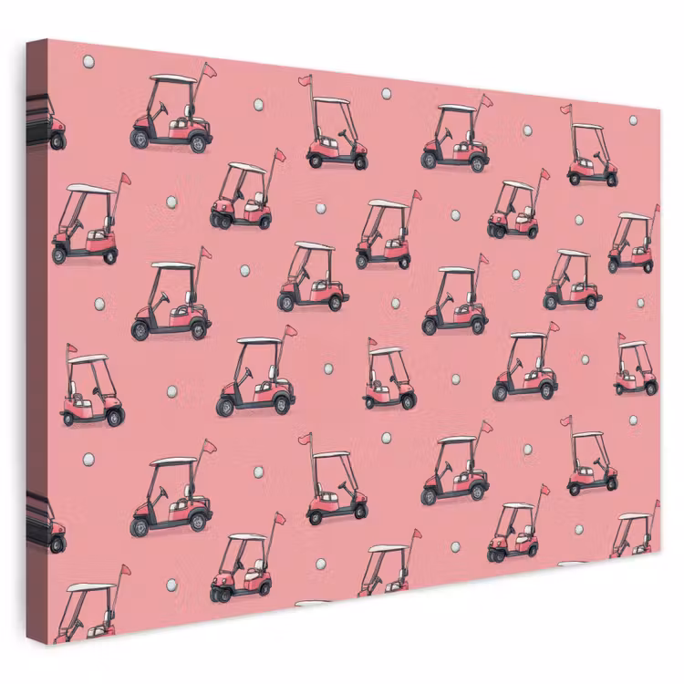 Buiten canvas - Golfkar - Retro - Roze — 1
