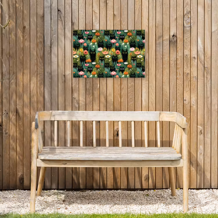 Buiten canvas - Katten - Bloemen - Kleurrijk — 3