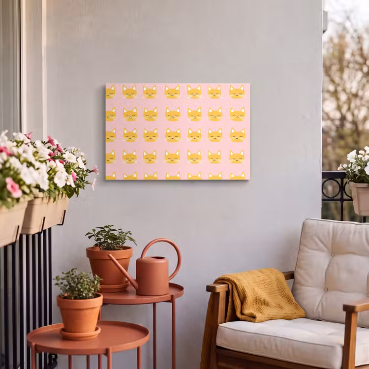 Buiten canvas - Katten - Patroon - Roze — 4