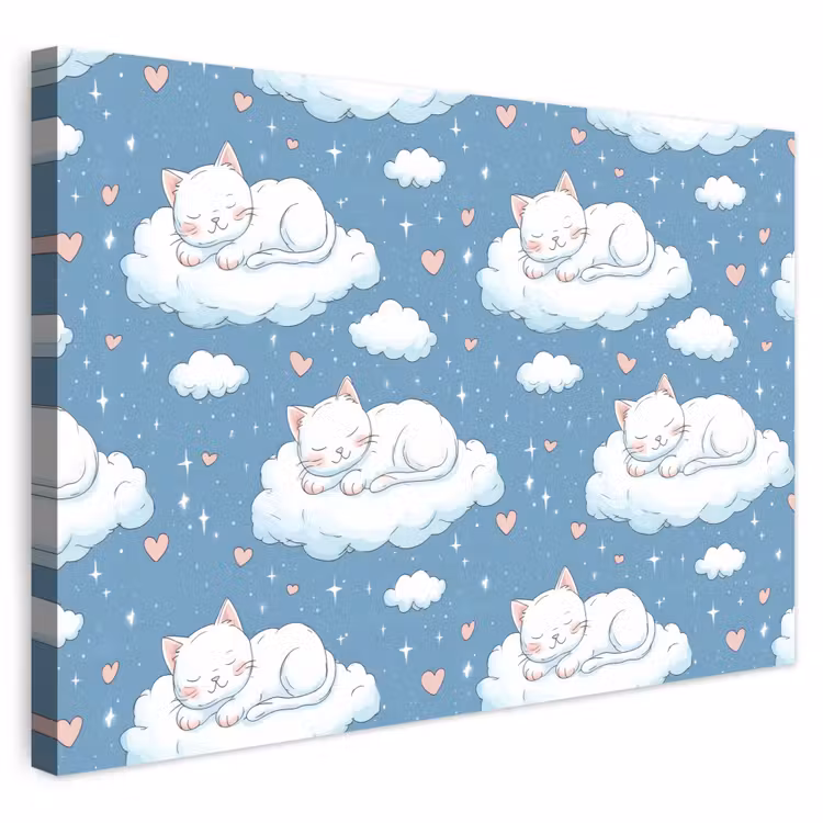 Buiten canvas - Kitten - Wolken - Blauw — 1