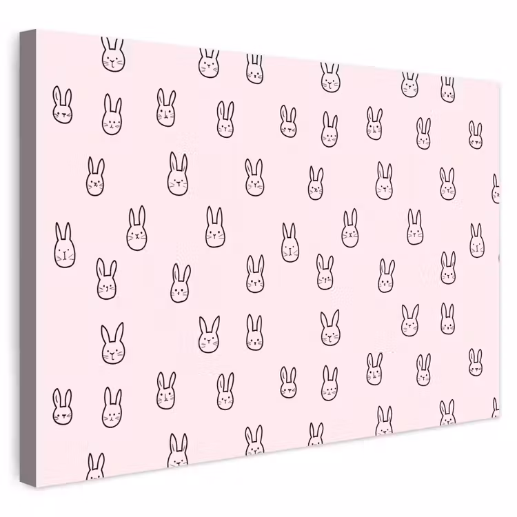 Buiten canvas - Konijnen - Minimalistisch - Roze — 1