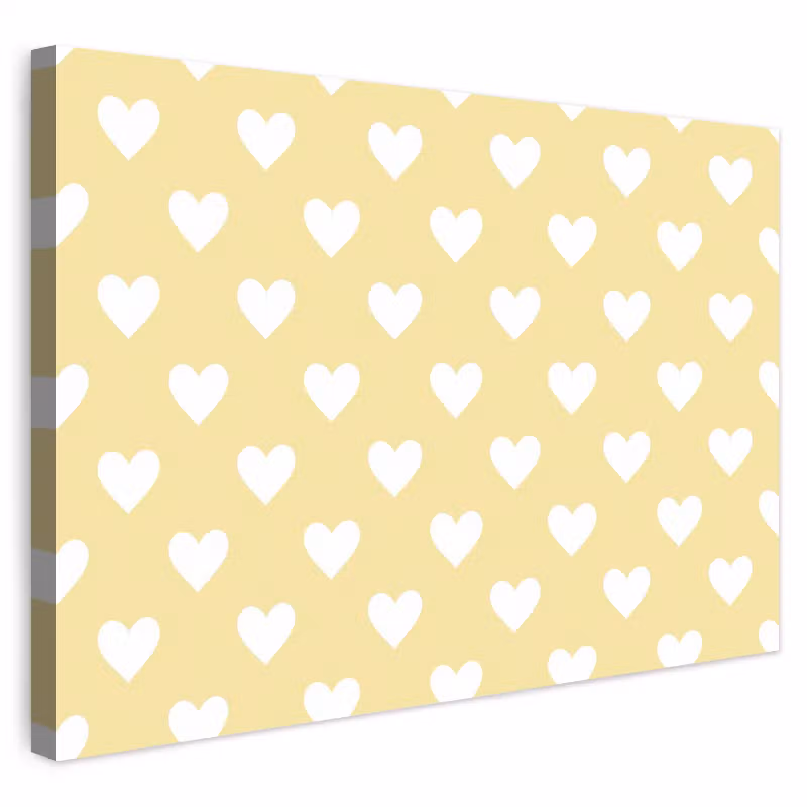 Buiten canvas - Hartjes - Patroon - Geel — 1