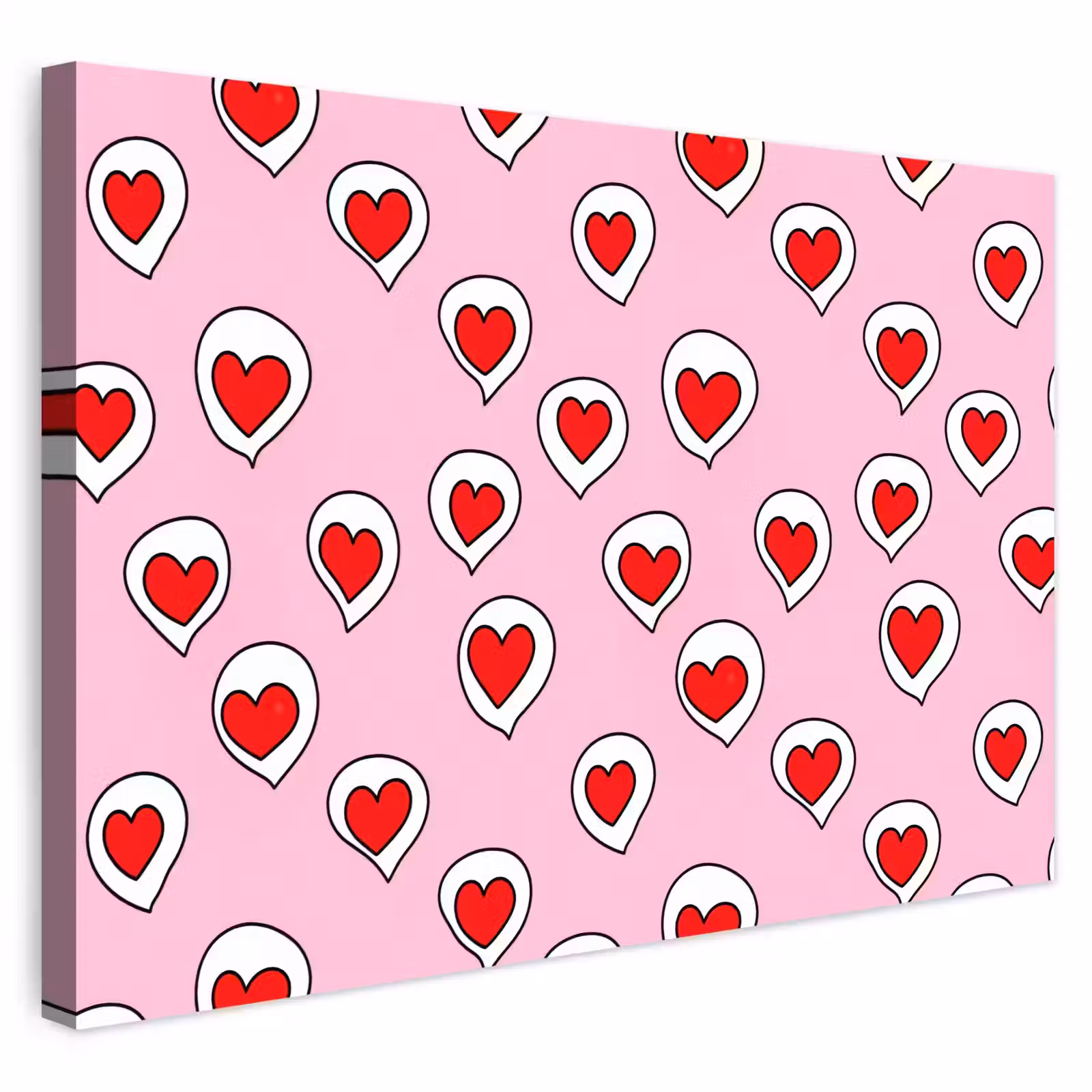 Buiten canvas - Hartjes - Patroon - Rood — 1