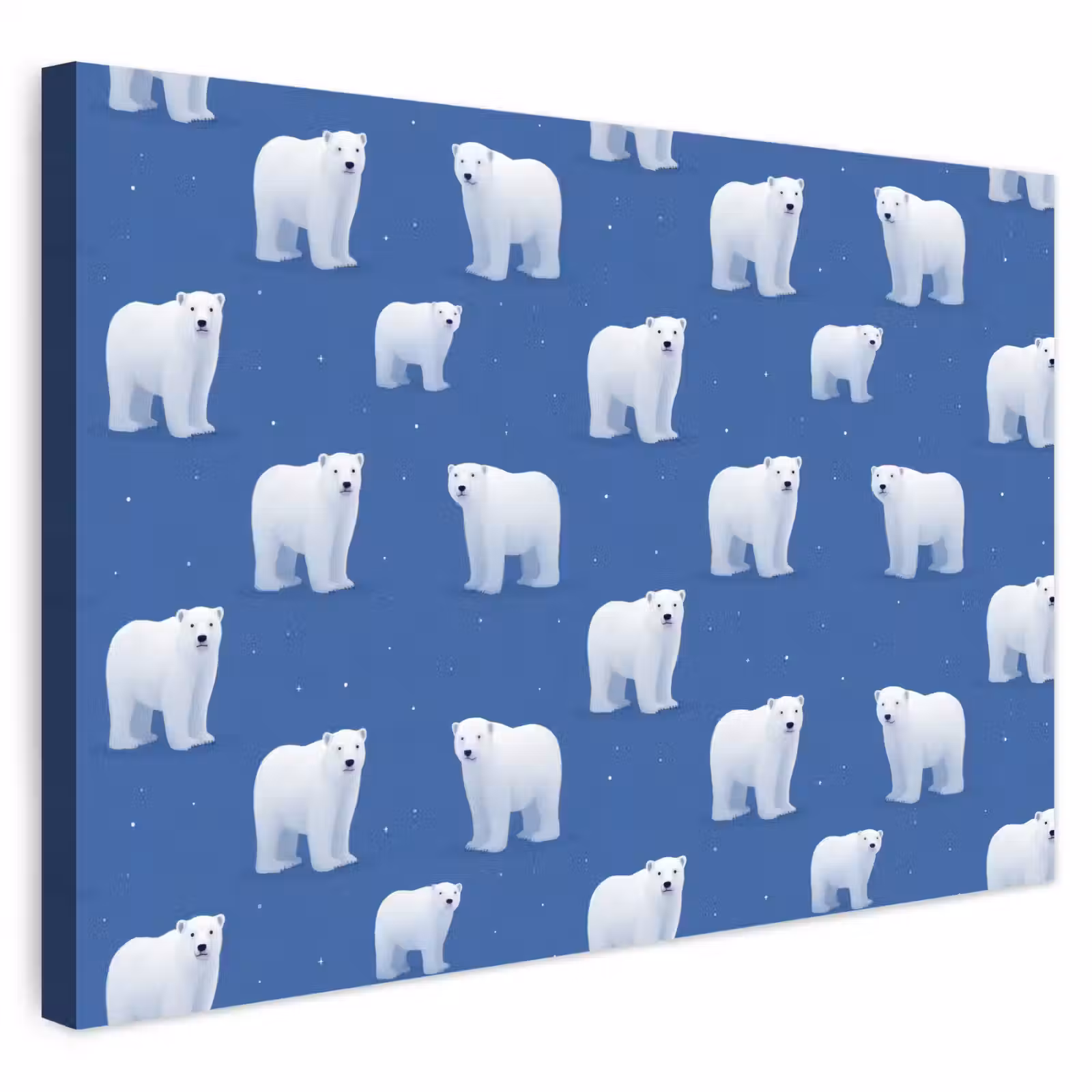 Buiten canvas - IJsbeer - Patroon - Blauw — 1