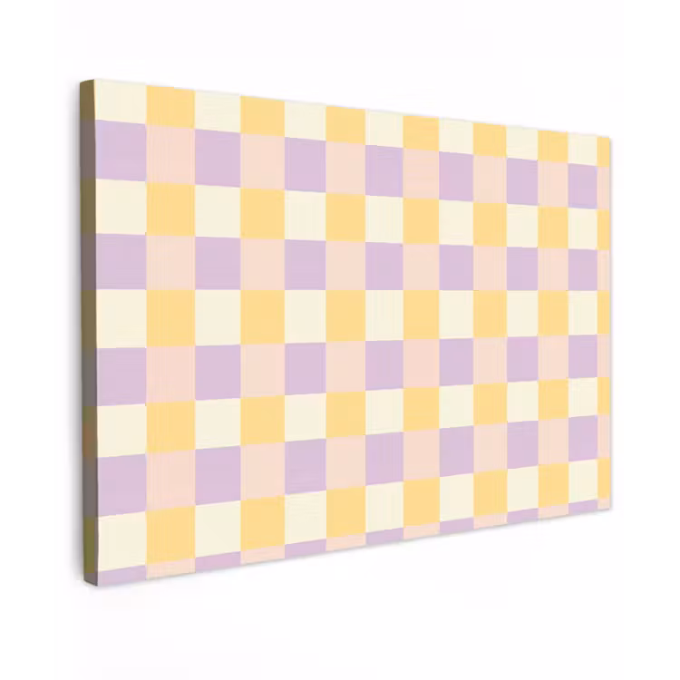 Buiten canvas - Blokjes - Lila - Geel — 1