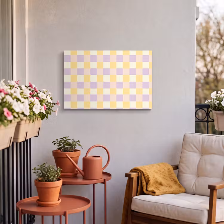 Buiten canvas - Blokjes - Lila - Geel — 4
