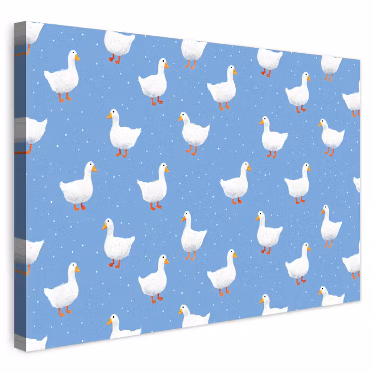 Buiten canvas - Ganzen - Elegant - Blauw — 1