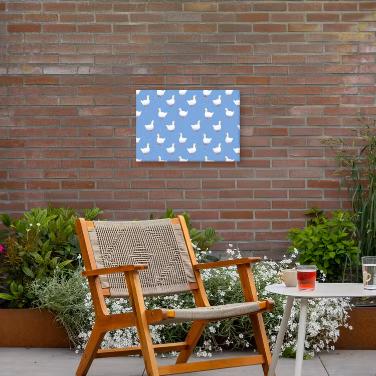 Buiten canvas - Ganzen - Elegant - Blauw — 2