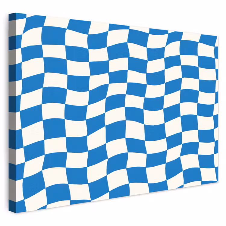 Buiten canvas - Golvend - Patroon - Blauw — 1