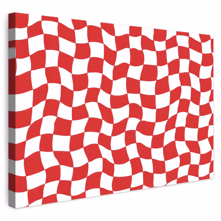 Buiten canvas - Golvend - Patroon - Rood — 1