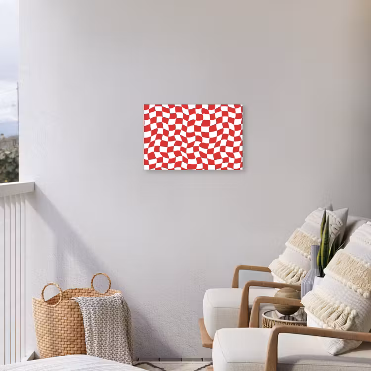 Buiten canvas - Golvend - Patroon - Rood — 4