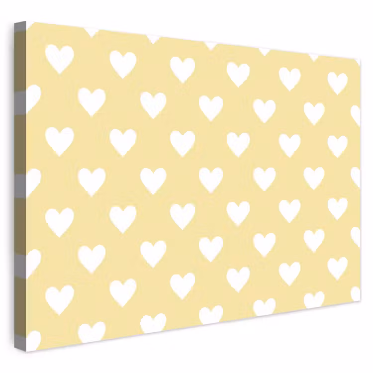 Buiten canvas - Hartjes - Patroon - Geel — 1