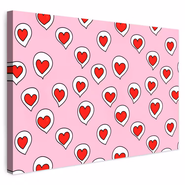 Buiten canvas - Hartjes - Patroon - Rood — 1