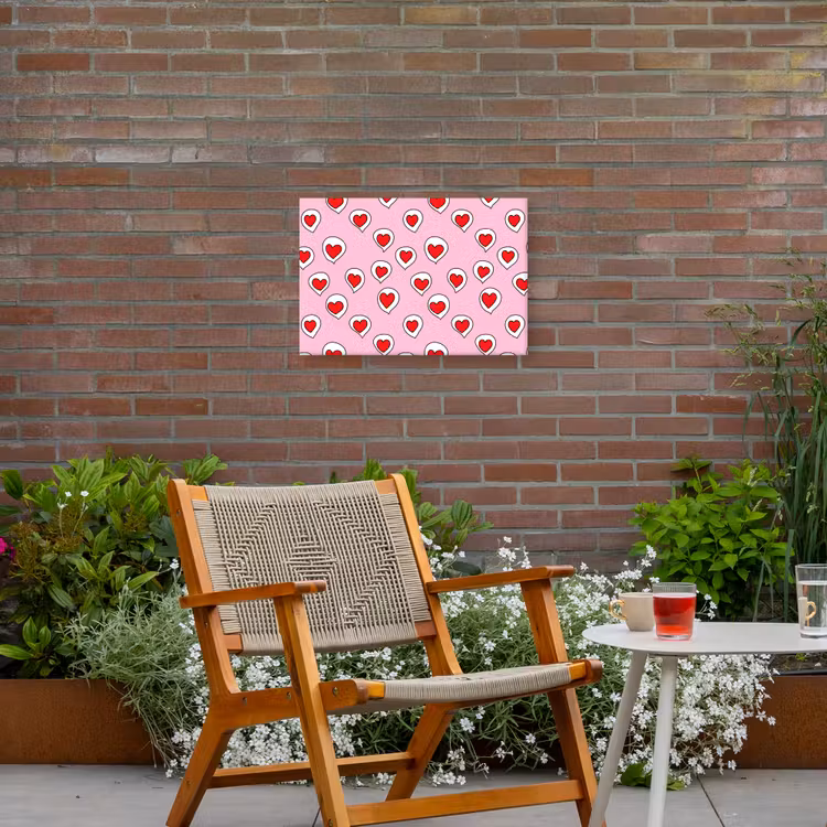 Buiten canvas - Hartjes - Patroon - Rood — 2