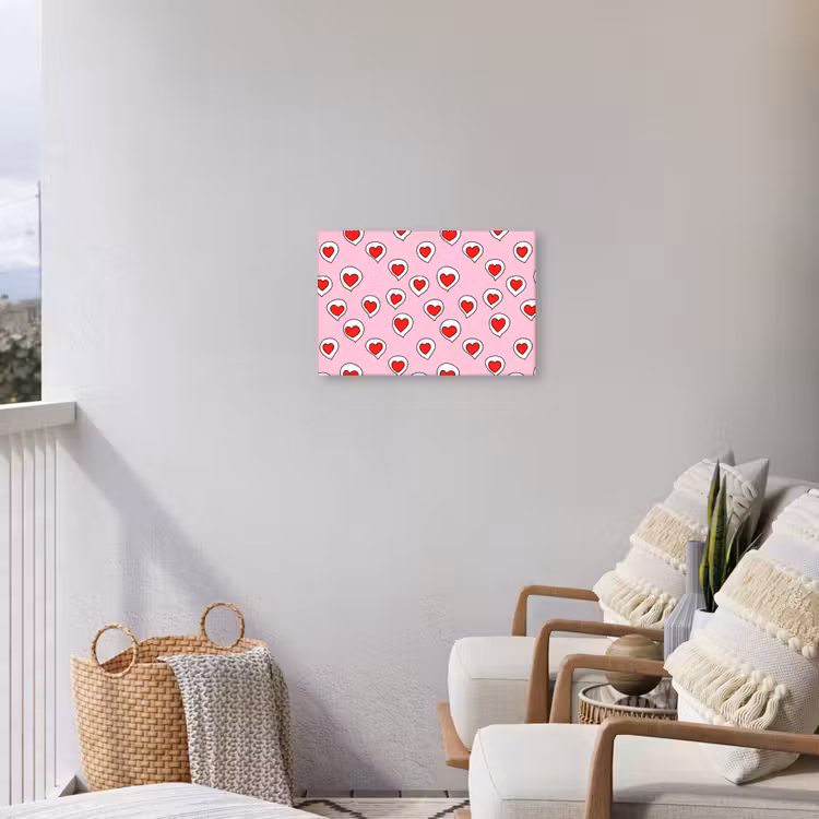 Buiten canvas - Hartjes - Patroon - Rood — 4