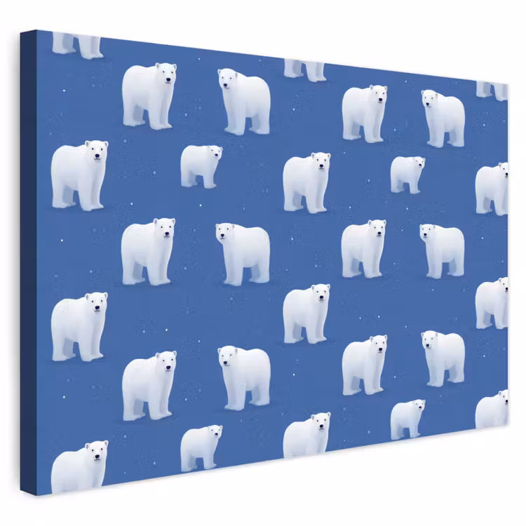 Buiten canvas - IJsbeer - Patroon - Blauw — 1