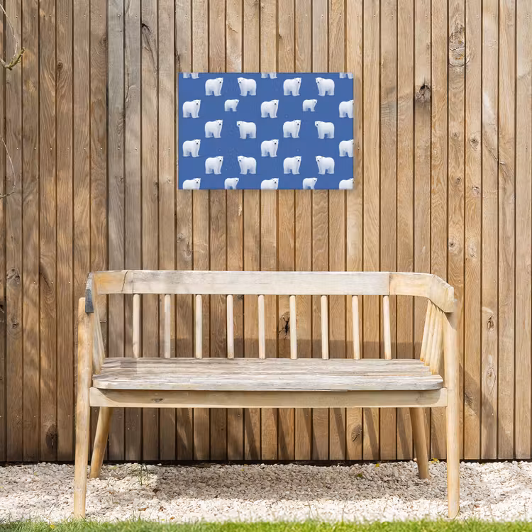 Buiten canvas - IJsbeer - Patroon - Blauw — 3