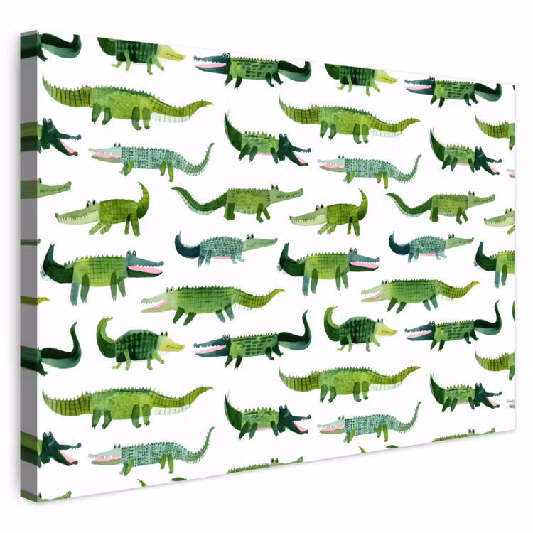 Buiten canvas - krokodillen - Speels - Groen — 1